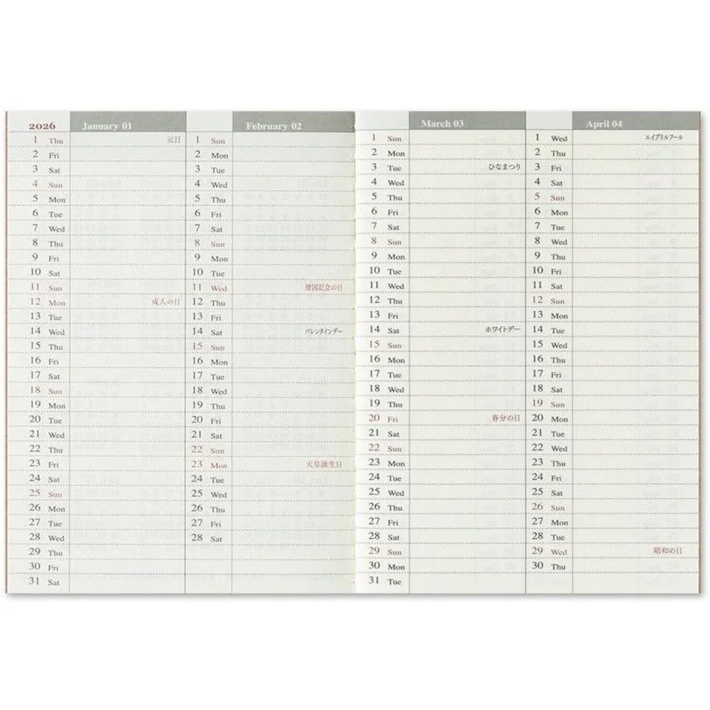 NEW Traveler's Notebook 2026 Weekly Diary Passport Size JAPAN Planner